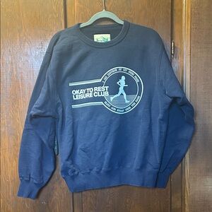 Okay To Rest Leisure Club Navy Graphic Crewneck Sweatshirt